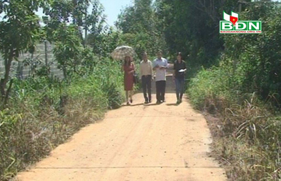 Con đường thôn 7, xã Đắk Sin được HTX Đồng Tiến hỗ trợ tiền, ngày công xây dựng.