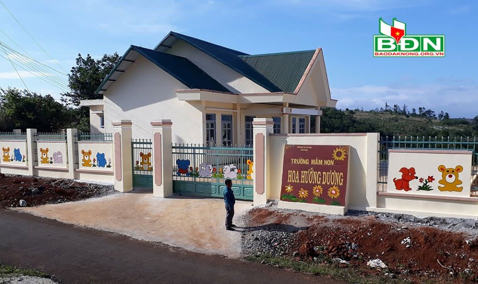 Một phần đất do anh Điểu Tam hiến đã được xây dựng trường học mầm non cho trẻ em trong bon.
