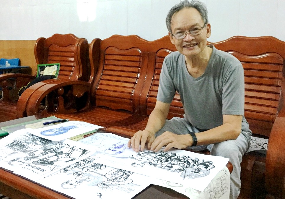 Vẽ chân dung Bác Hồ là niềm say mê bất tận                  của cựu chiến binh Trần Ngọc