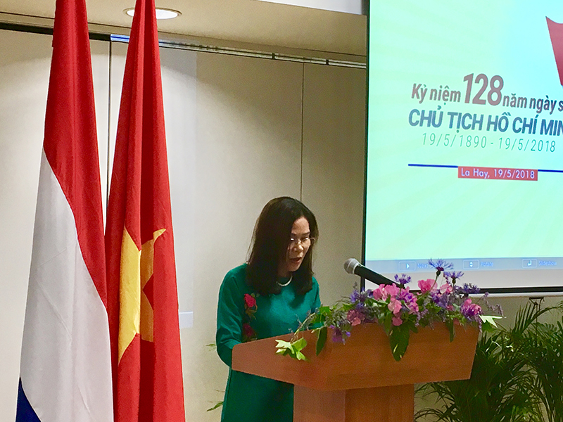 Đại sứ Ngô Thị Hòa phát biểu tại Lễ kỷ niệm. (Ảnh: Hồng Hạnh)