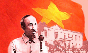 Hồ Chí Minh, Chủ tịch lâm thời nước Việt Nam dân chủ cộng hòa, đọc bản “Tuyên ngôn độc lập” ngày 2/9/1945 tại Quảng trường Ba Đình