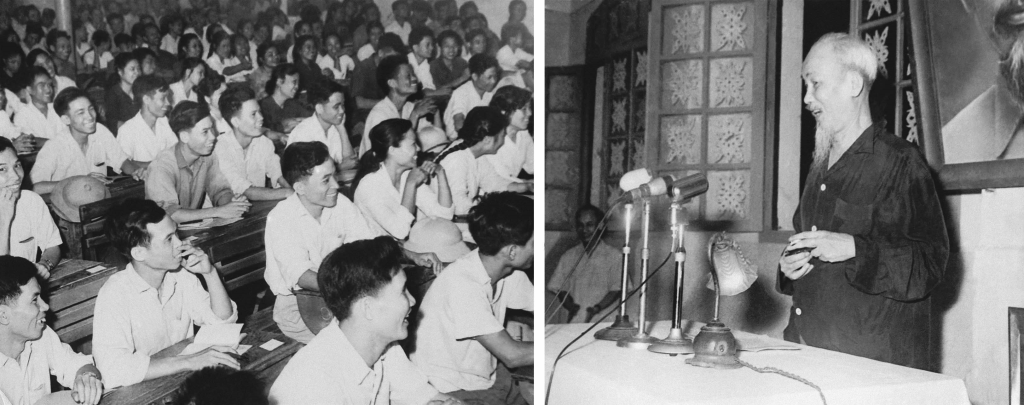 Chủ tịch Hồ Chí Minh nói chuyện với các học viên dự lớp bồi dưỡng đảng viên mới của Đảng bộ Hà Nội (14/5/1966)