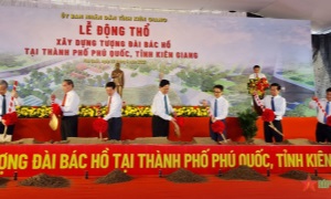 Thường trực Ban Bí thư Võ Văn Thưởng dự lễ động thổ xây dựng Tượng đài Bác Hồ tại Phú Quốc