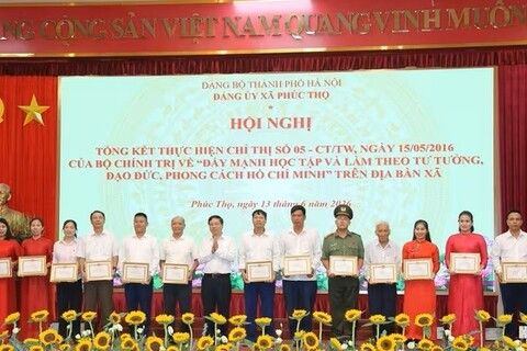 Xã Phúc Thọ tổng kết công tác thực hiện Chỉ thị 05