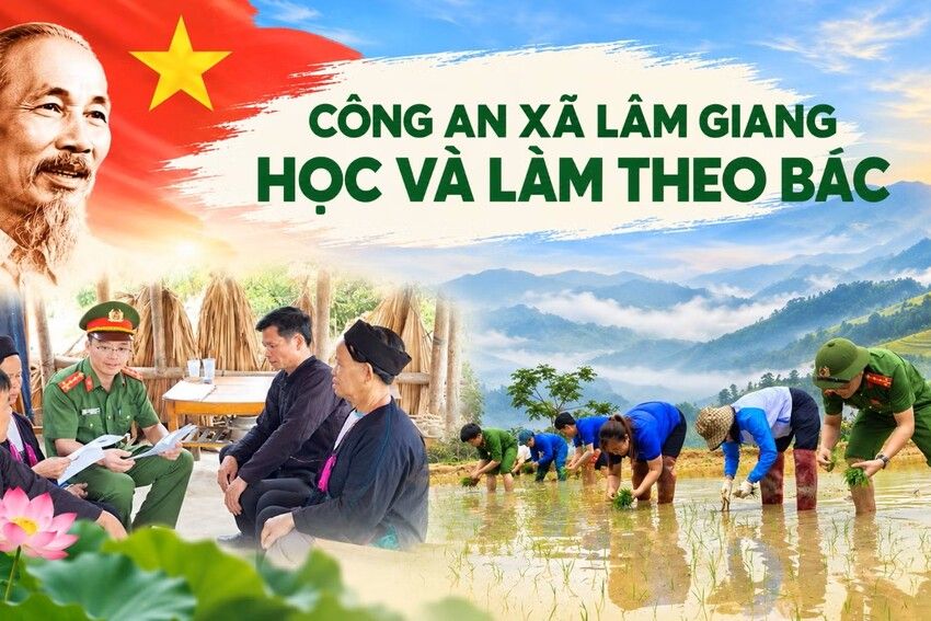 Công an xã Lâm Giang học và làm theo Bác