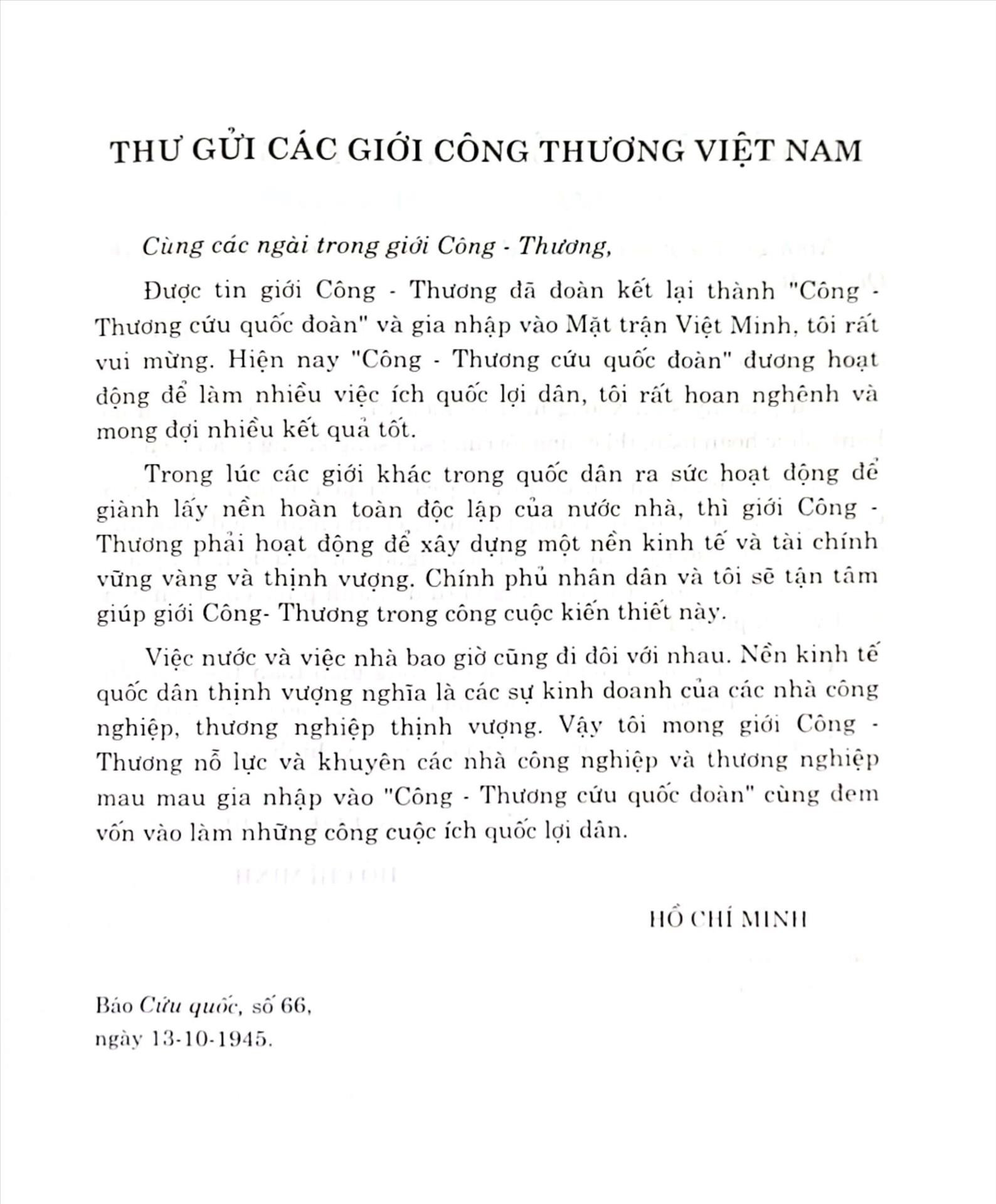 Ảnh: Hồ Chí Minh toàn tập, tập 4, trang 49 - NXB Chính trị Quốc gia, năm 2009. thu-bac-ho.jpg