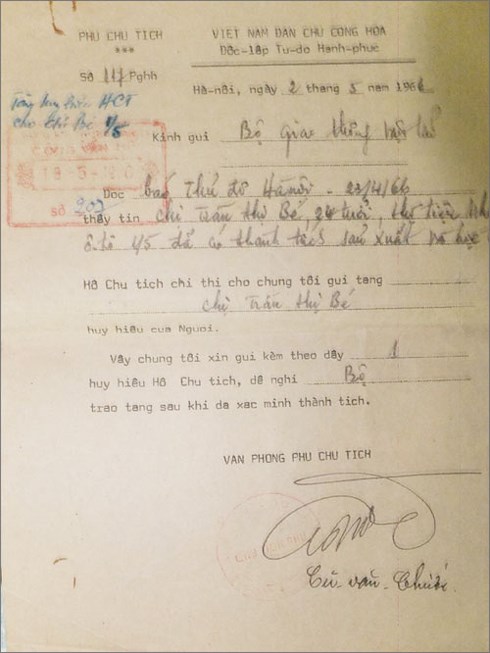 Công văn của Phủ Chủ tịch.