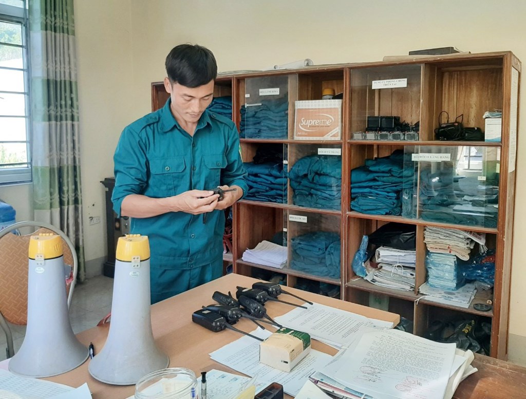 Anh Vương Xuân Nhất luôn chủ động trong công tác quân sự tại địa phương.